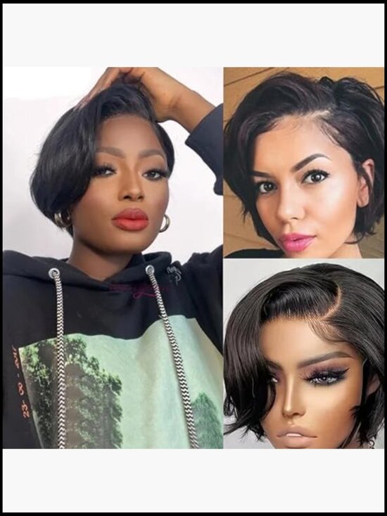 Short Pixie Cut Wig Human Hair 5X5 HD Lace Straight Wear and Go Glueless Pre main image 6